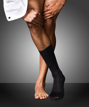 No. 6 Finest Merino Silk Socks | Black 14451-3000F